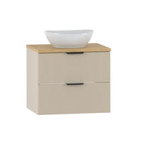 WASCHTISCH 60.6cm Astrid Kaschmir und Holz - Beige, Holzwerkstoff (60.6/52.2/46.5cm) - Petits-meubles