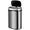 MÜLLEIMER viereckig 50L silber mit Sensor - Silberfarben, Metall (40/58/29cm) - Juskys