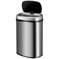MÜLLEIMER viereckig 50L silber mit Sensor - Silberfarben, Metall (40/58/29cm) - Juskys