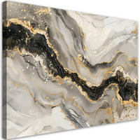 LEINWANDBILD Marmor mit Gold-Glamour-Stil 60x40cm - Grau, Textil (60/40cm) - Feeby