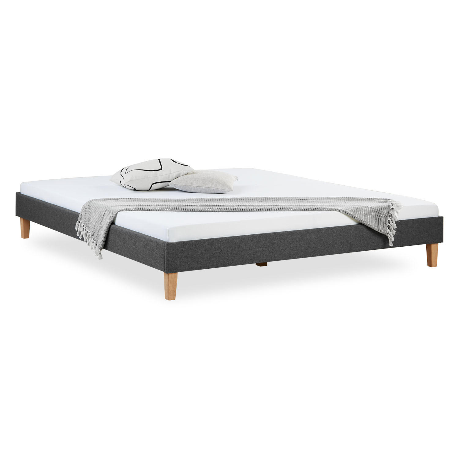 POLSTERBETT mit Lattenrost 180/200 cm in Grau - Grau, Textil (180/200cm) - Homestyle4u