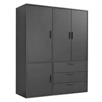 KLEIDERSCHRANK Der Grenzenlose - Anthrazit, Holzwerkstoff (150/187/58cm) - Mokebo
