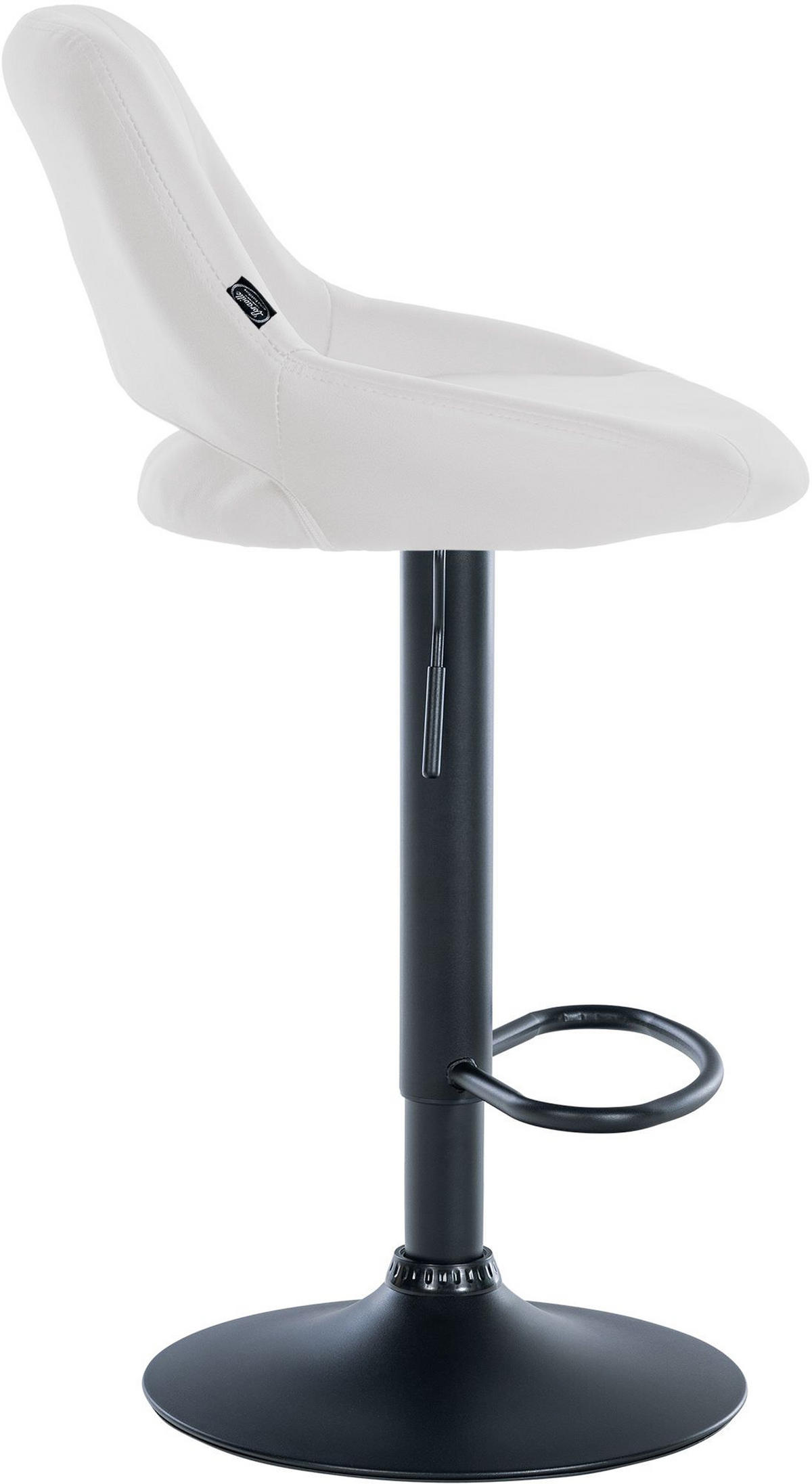 BARHOCKER 2er Set Milos Kunstleder B weiß - Schwarz/Weiß, Kunststoff/Metall (47/106/48cm) - TPFLiving