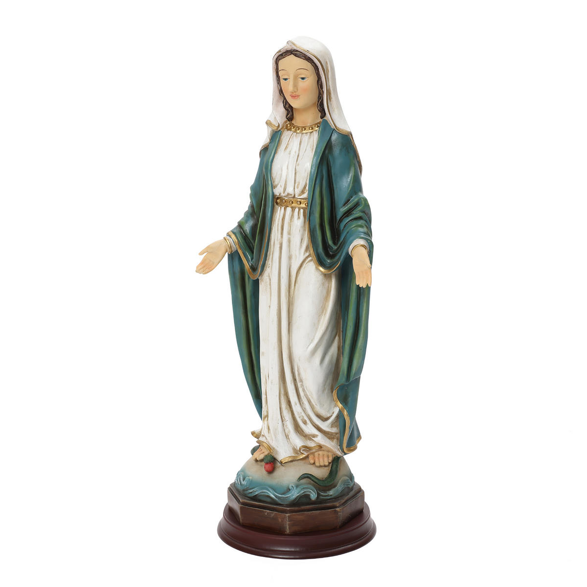 STANDSKULPTUR Heilige Maria, große Gebetsstatue | B24.5 x T20.5 x H63.5 cm - Multicolor, Kunststoff (24.5/63.5/20cm) - Hometopia