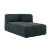 SOFAELEMENT Rechts Samt Stoff Blau - Petrol/Schwarz, Holzwerkstoff/Kunststoff (101/77/175cm) - Makamii