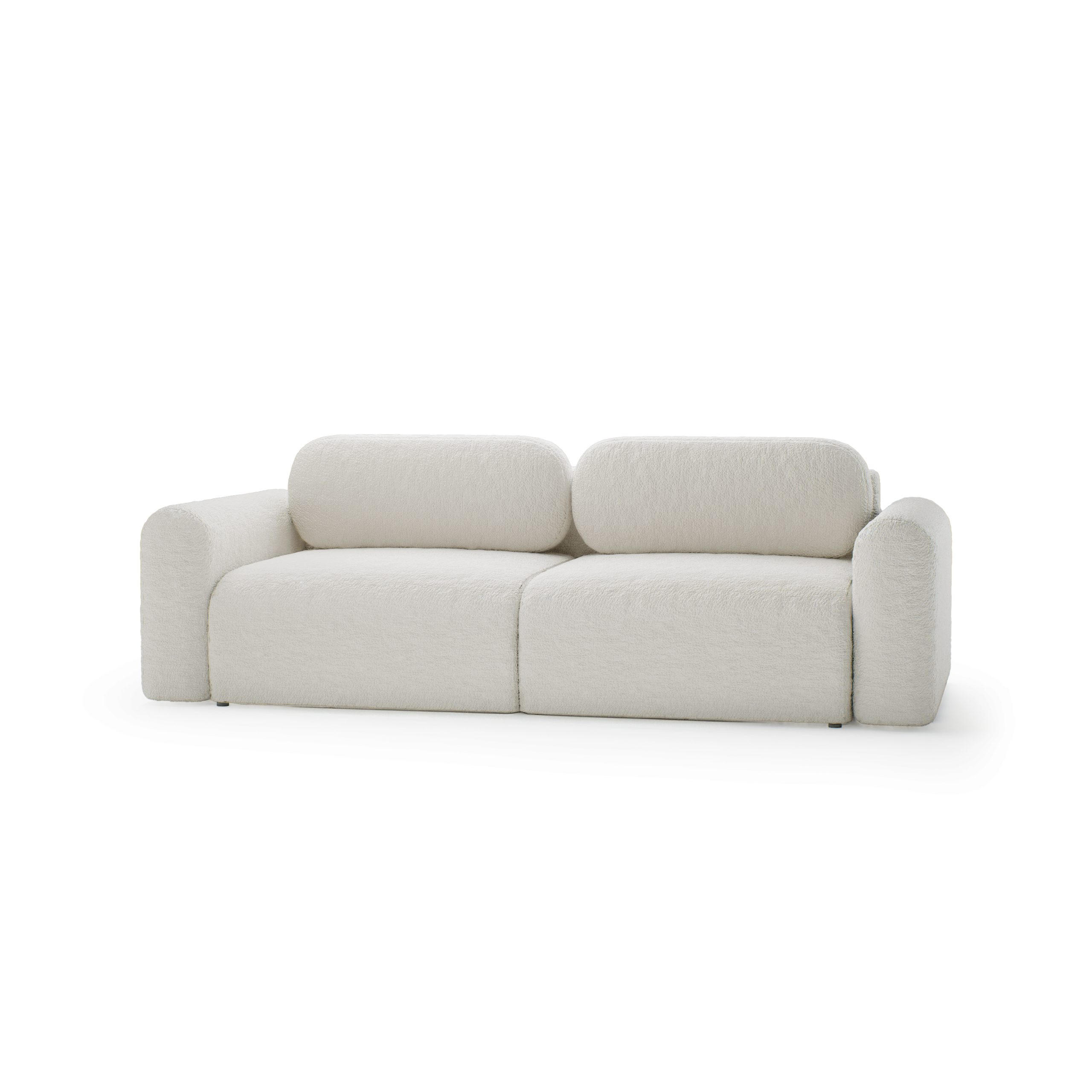 SOFA mit Schlaffunktion Thekla, Creme - Creme, Textil (246/70/100cm) - Fedve