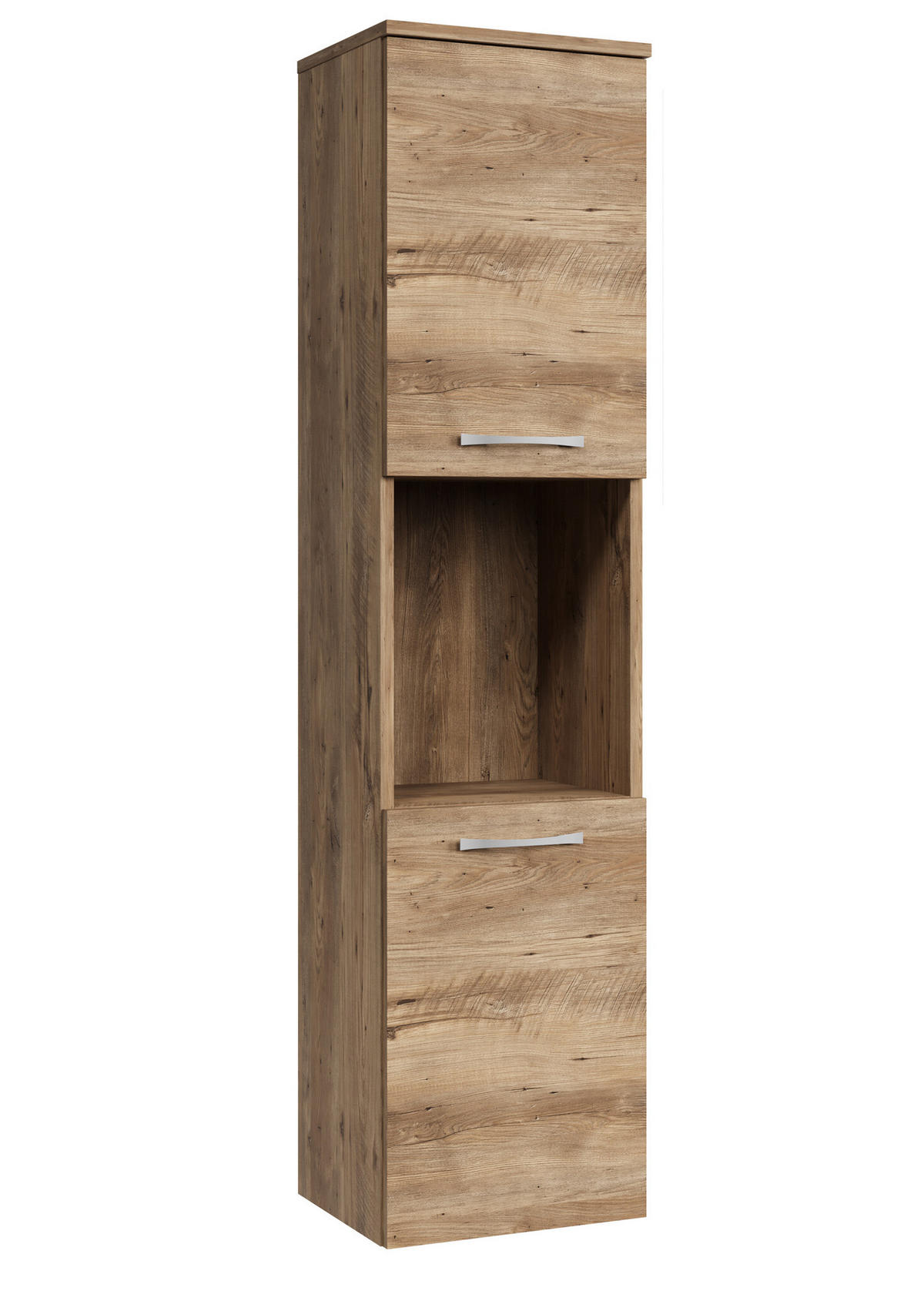 BADEZIMMERSCHRANK Montreal mit 2 Türen Kastanien Eiche - 30 x 30 x 130 cm - Kastanienfarben/Eichefarben, Holz (30/131/30cm) - Badplaats