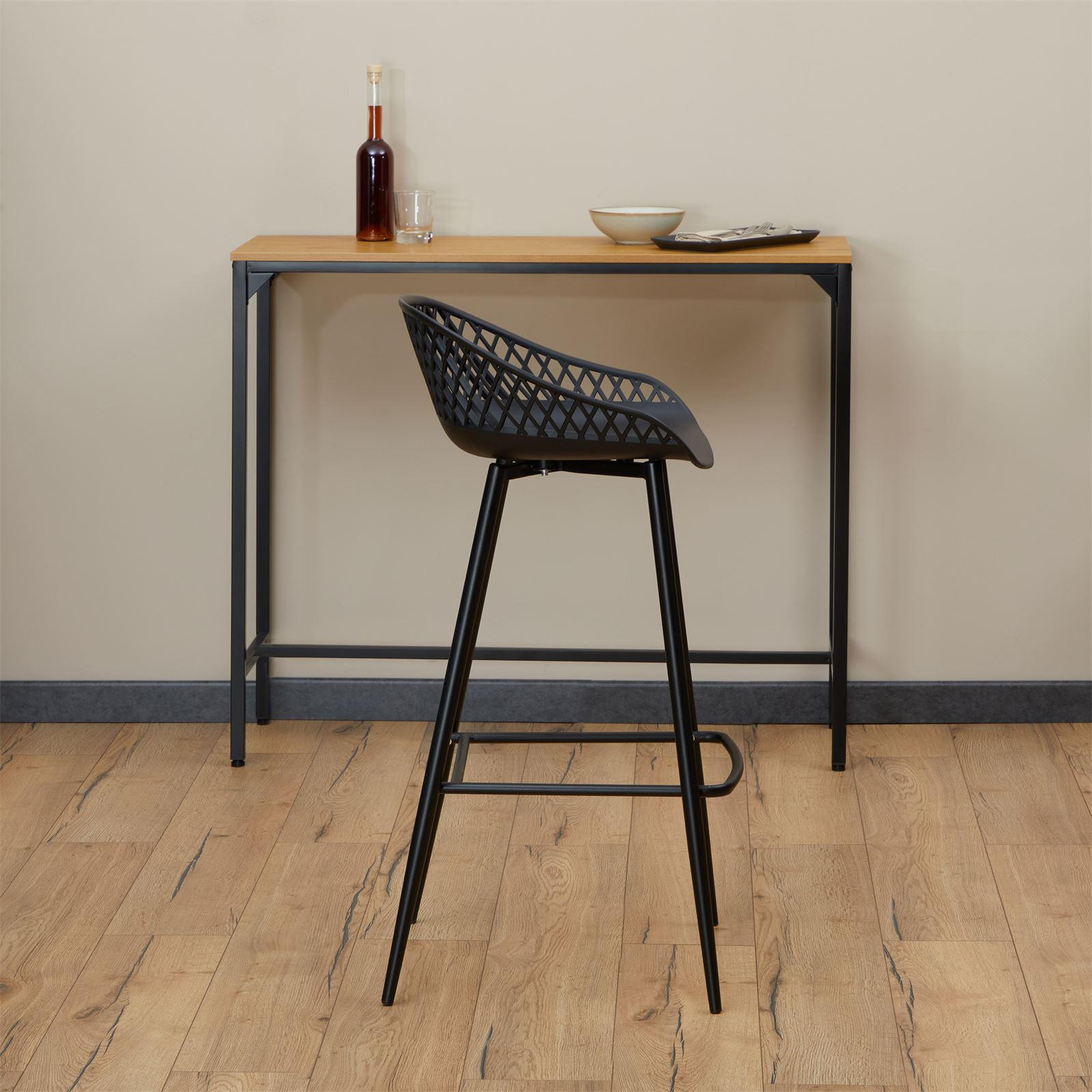 Thumbnail - Idimex Barhocker, Schwarz, Textil, Vintage, 47x99x49 cm, Esszimmer, Barmöbel, Barhocker