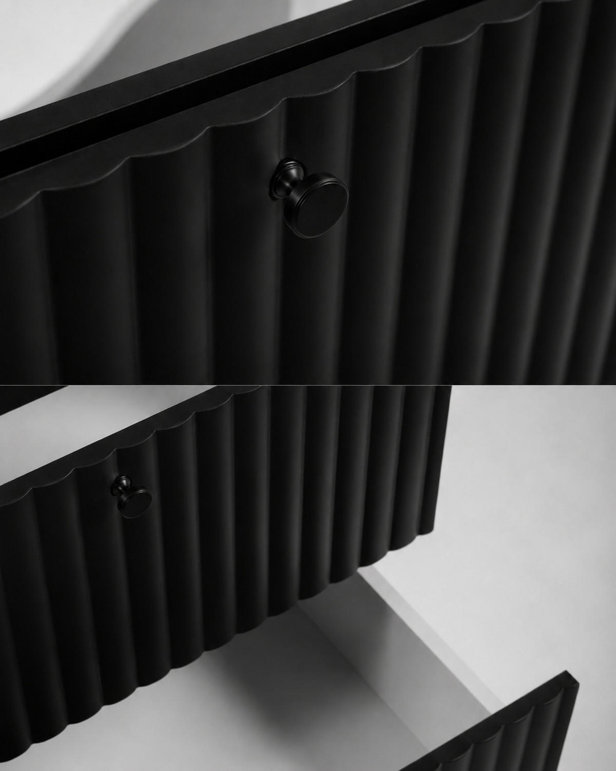 BADEZIMMERSCHRANK: Schwarz / Platte Craft-Eiche / Griffe Schwarz / Beine Schwarz, 60 x 44,4 x 73,6 cm - Schwarz, Holzwerkstoff (60/73.6/44.4cm) - 3XE LIVING
