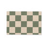 FUSSMATTE Schachbrettmuster - Grün - Beige - Blöcke 90x60 cm - Olivgrün, Kunststoff (90/0.4cm) - MuchoWow