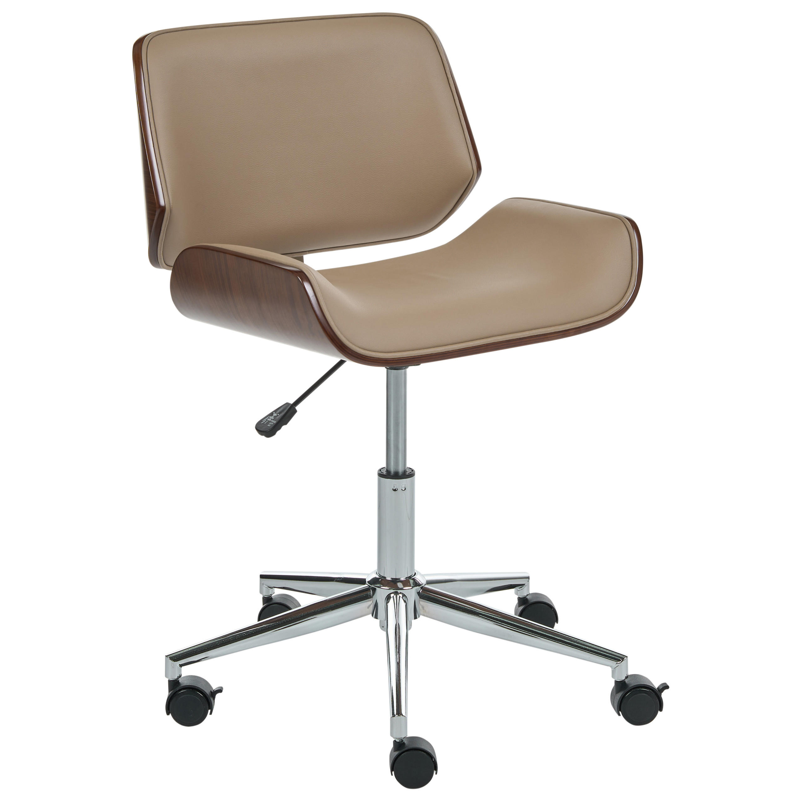 Beliani Schreibtischstuhl Beige, Braun, Silber 54x77x39 cm