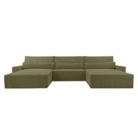 WOHNLANDSCHAFT - Denver U - Oliv - Olivgrün, Holz (410/85/200cm) - Möblo