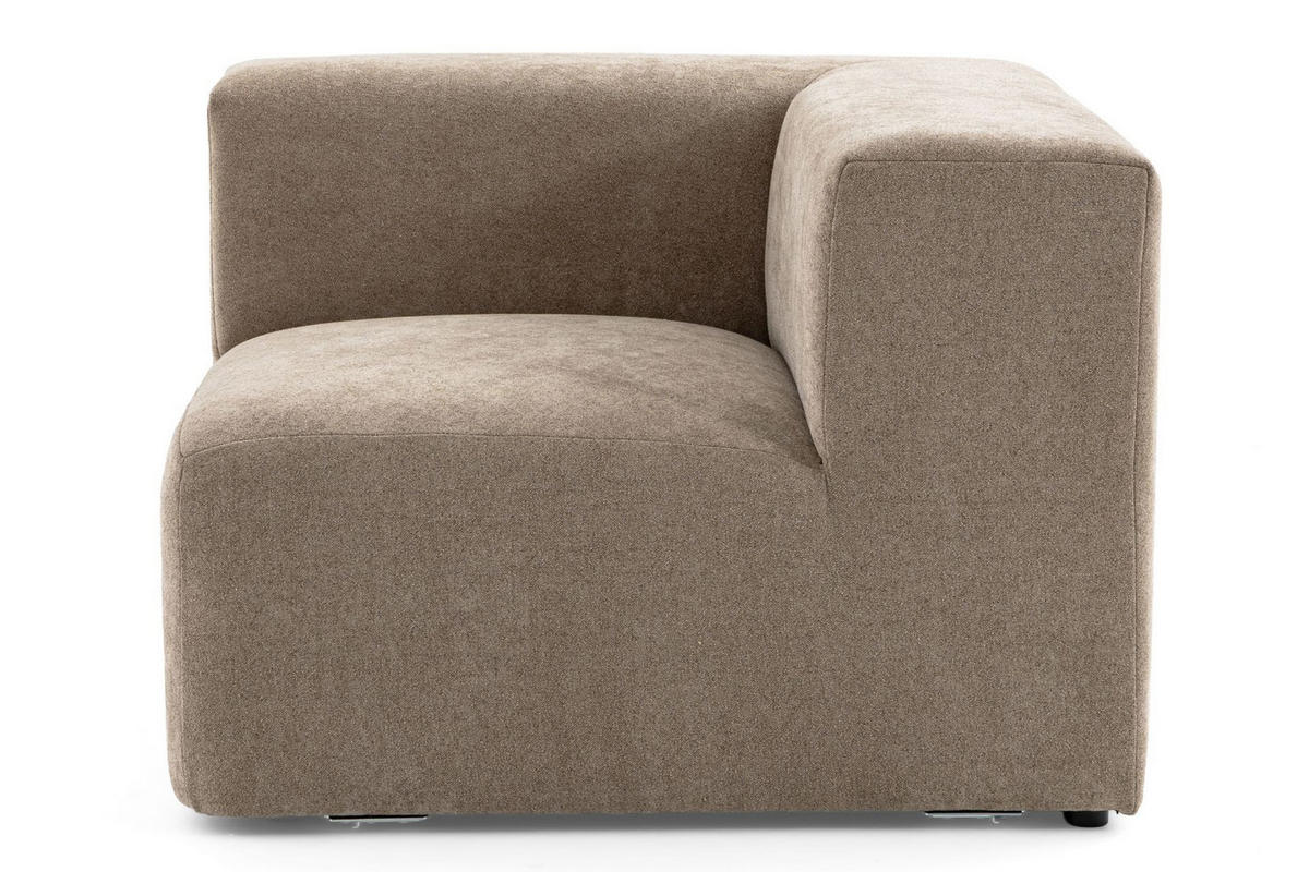 4-SITZER modulares Ecksofa HEAVEN SET 3 Rechts, Breite 270 cm Webstoff Braun - Schwarz/Braun, Holz/Kunststoff (270/245cm) - Muffo