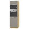 BACKOFEN-HOCHSCHRANK Kvantum D14/RU/60/207 Beige Matt / Eiche Artisan Matt 60 / 59 / 207cm - Beige/Eiche Artisan, Holz/Holzwerkstoff (60/207/59cm) - Feldmann-Wohnen