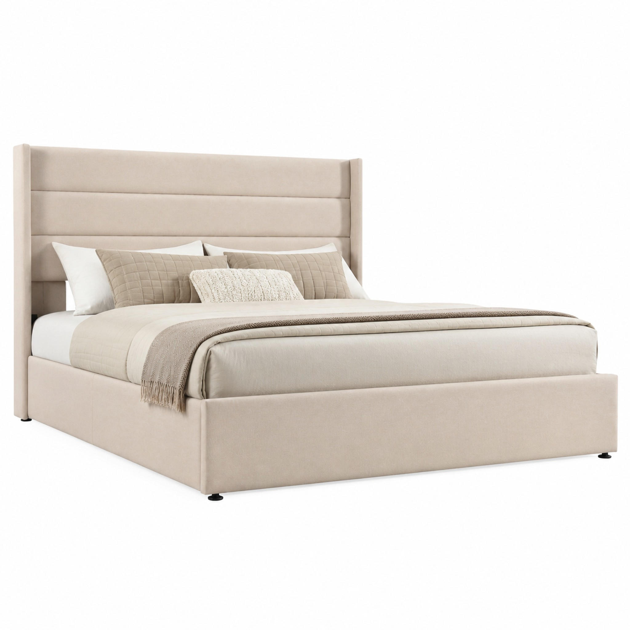 BETT mit Bettkasten 140x200 cm Leinen Beige inkl. Matratze - Beige, Metall (140/200cm) - Meubliv