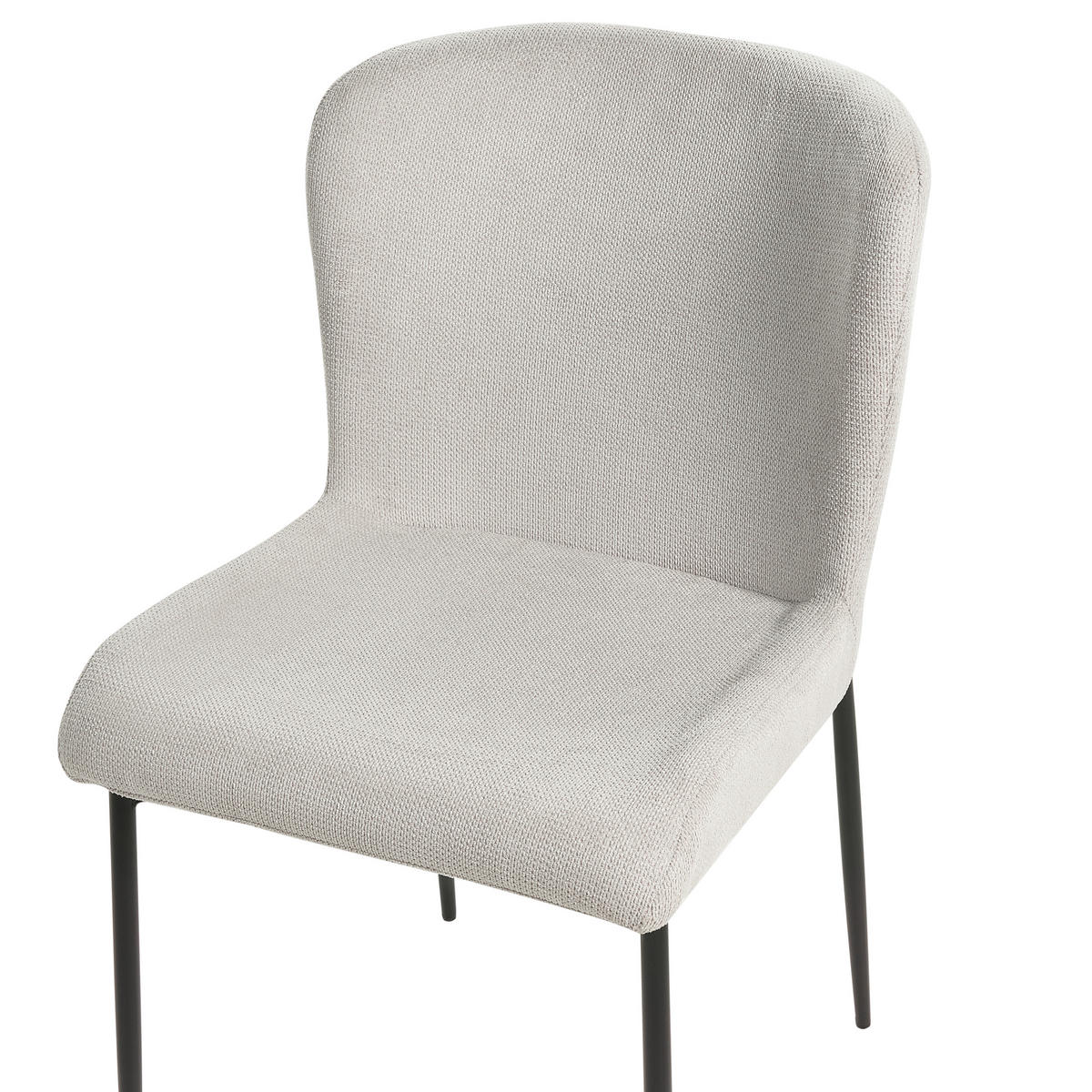 ESSZIMMERSTUHL 2er-Set Polsterbezug Grau Ada - Grau, Textil/Metall (49/82/48cm) - Beliani