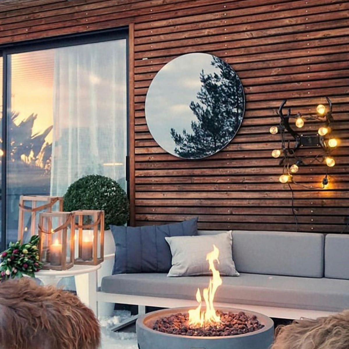 FEUERTISCH Nantucket Gasfeuerstelle aus GF-Beton 67/67/35 cm - Hellgrau, Naturmaterialien (68/36/68cm) - Elementi