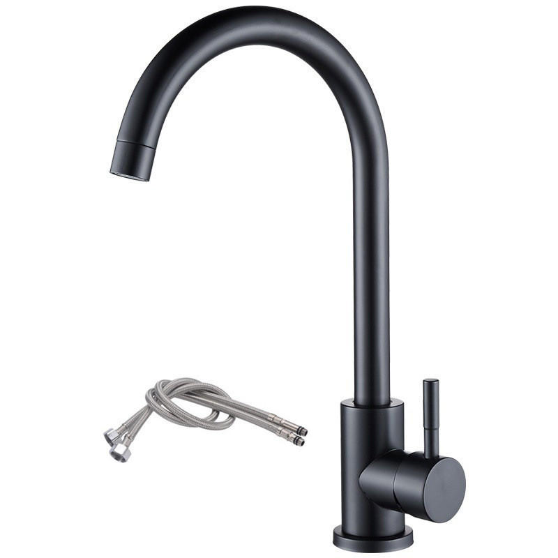 BADEZIMMERARMATUR, großer gebogener Warm- und Kaltwasserschlauch, 32.5cm hoch, schwarz. - Schwarz, Metall (41/7/24cm) - Vallsero