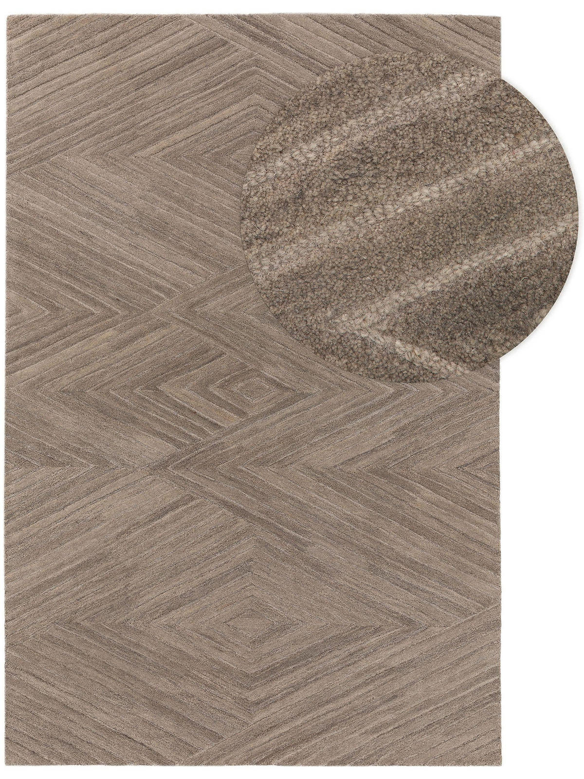 WOLLTEPPICH Yanis Beige/Hellbraun 160x230 cm - Beige, Textil (160/230cm) - benuta Pure