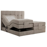 BOXBETT VITTORIA 160/200 - Beige Struktur - H3 - Beige, Holz/Textil (160/200cm) - MKS