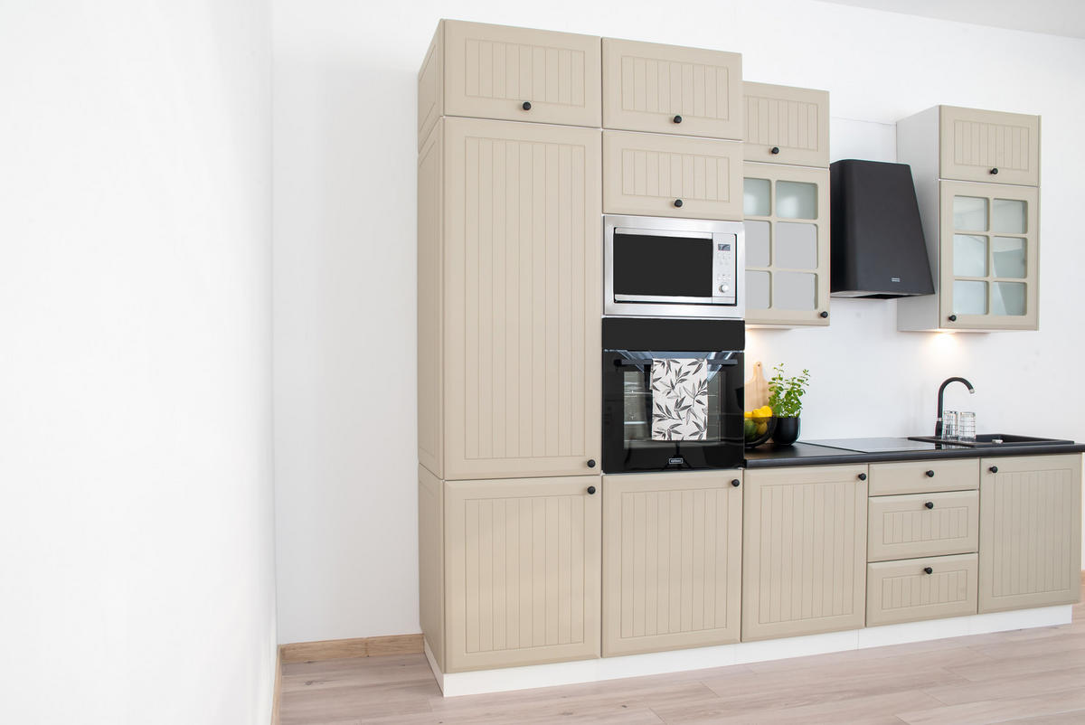 KÜCHENZEILE 300 cm - IRMA KS1-G300 - Strapazierfähig / Modern - Kaschmir, Holz/Holzwerkstoff (300/249.3/56cm) - Royal24_Markt