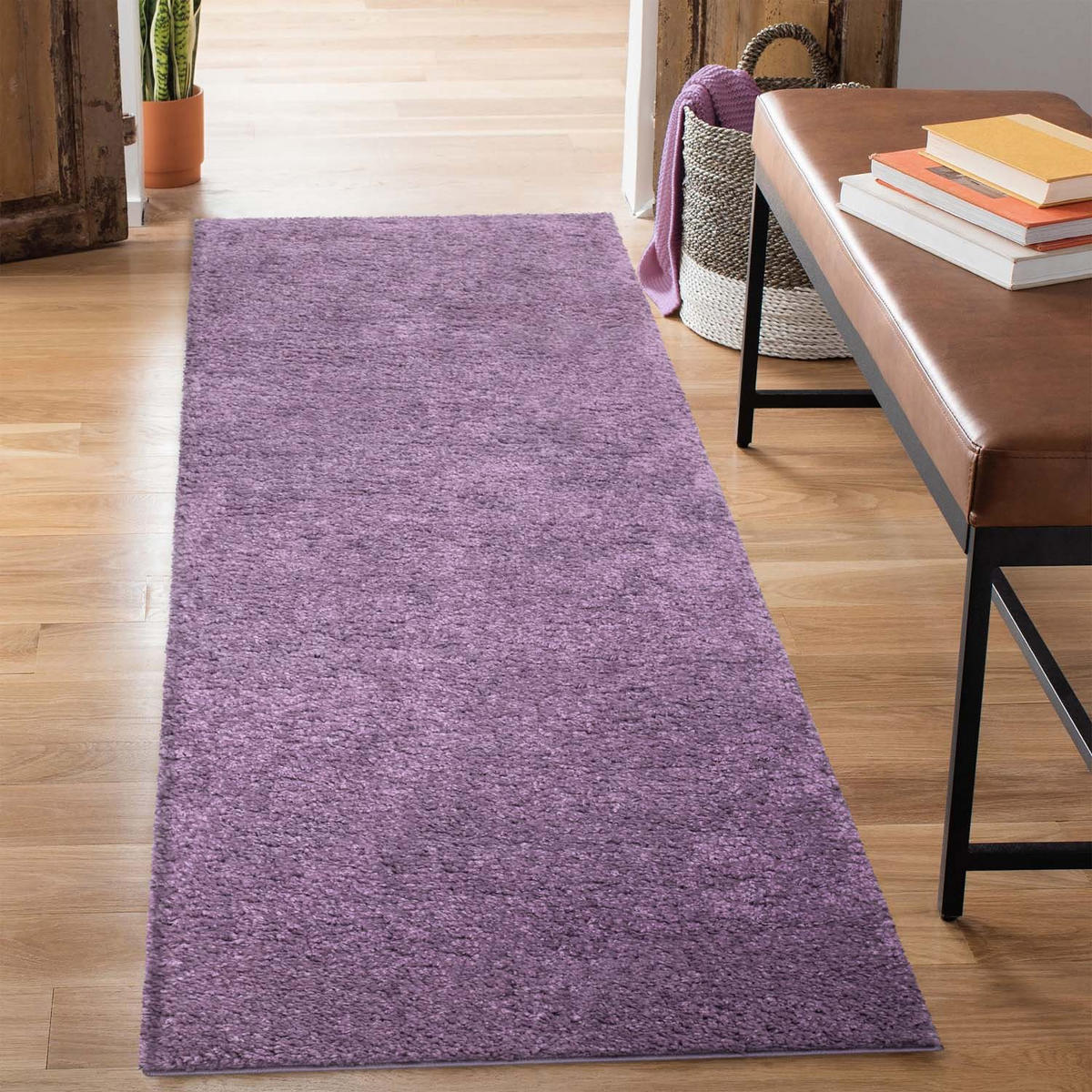 HOCHFLOR-TEPPICH City Shaggy 500 Lila 80x300 cm - Lila, Textil (80/300cm) - carpet city