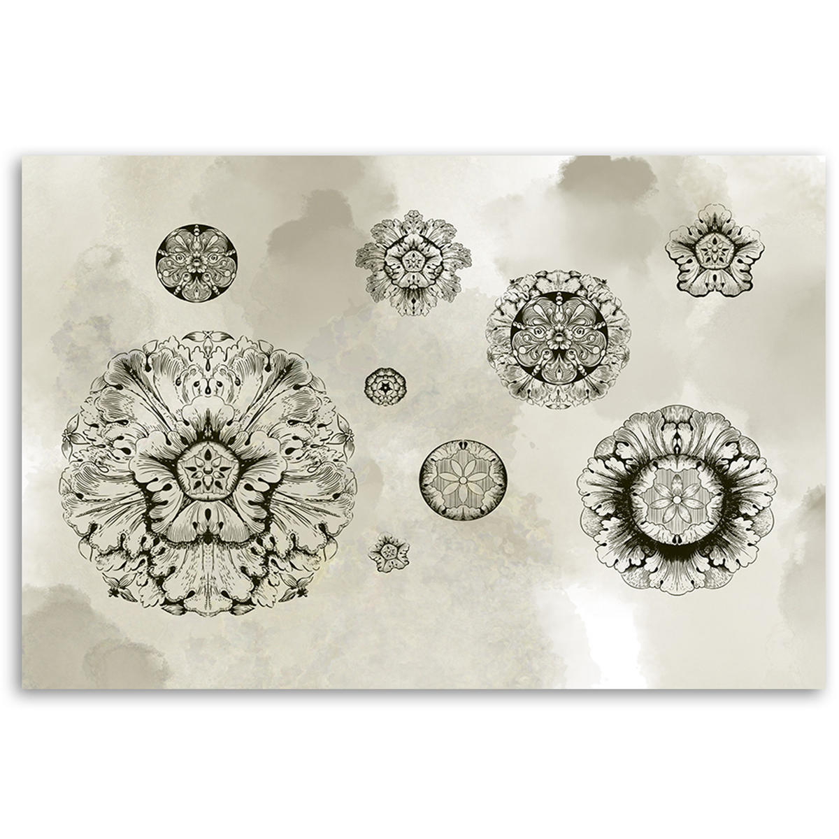 WANDBILD florale geometrische formen - Pink, Textil (60/40cm) - Feeby