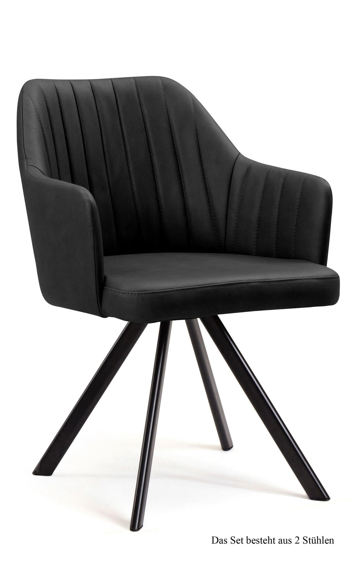 ARMLEHNSTUHL (2er-Set) Delia 58x81x60 Schwarz/Anthrazit - Anthrazit/Schwarz, Kunststoff (60/81/58cm) - 58aufmkessel