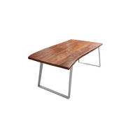 ESSTISCH HAVANNA - Silberfarben/Braun, Holz/Metall (80/140/77cm) - SAM