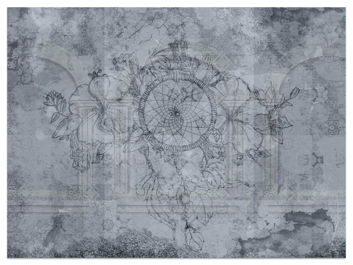 FOTOTAPETE für Schlafzimmer Traumfänger Vintage Säulen 250x175 - Grau, Papier (250/175cm) - Muralo