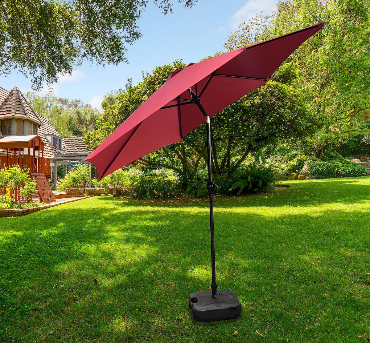 SONNENSCHRIM Rot 235/270 cm - Rot/Schwarz, Metall (270/270cm) - Akord