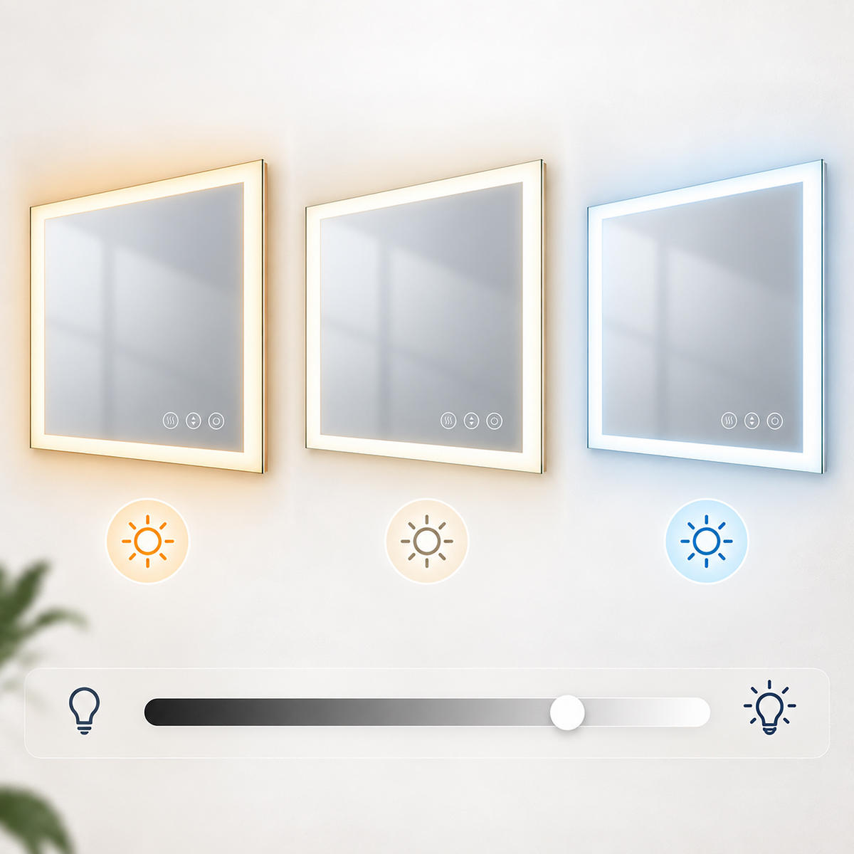 BADSPIEGEL Silber LED mit Steckdose 100x60 cm - Transparent, Glas/Kunststoff (100/60/3.5cm) - Relaxdays