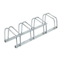 FAHRRADSTÄNDER Silber für 4 Fahrräder verzinkter Stahl - Silberfarben, Metall (100/27/33cm) - Relaxdays