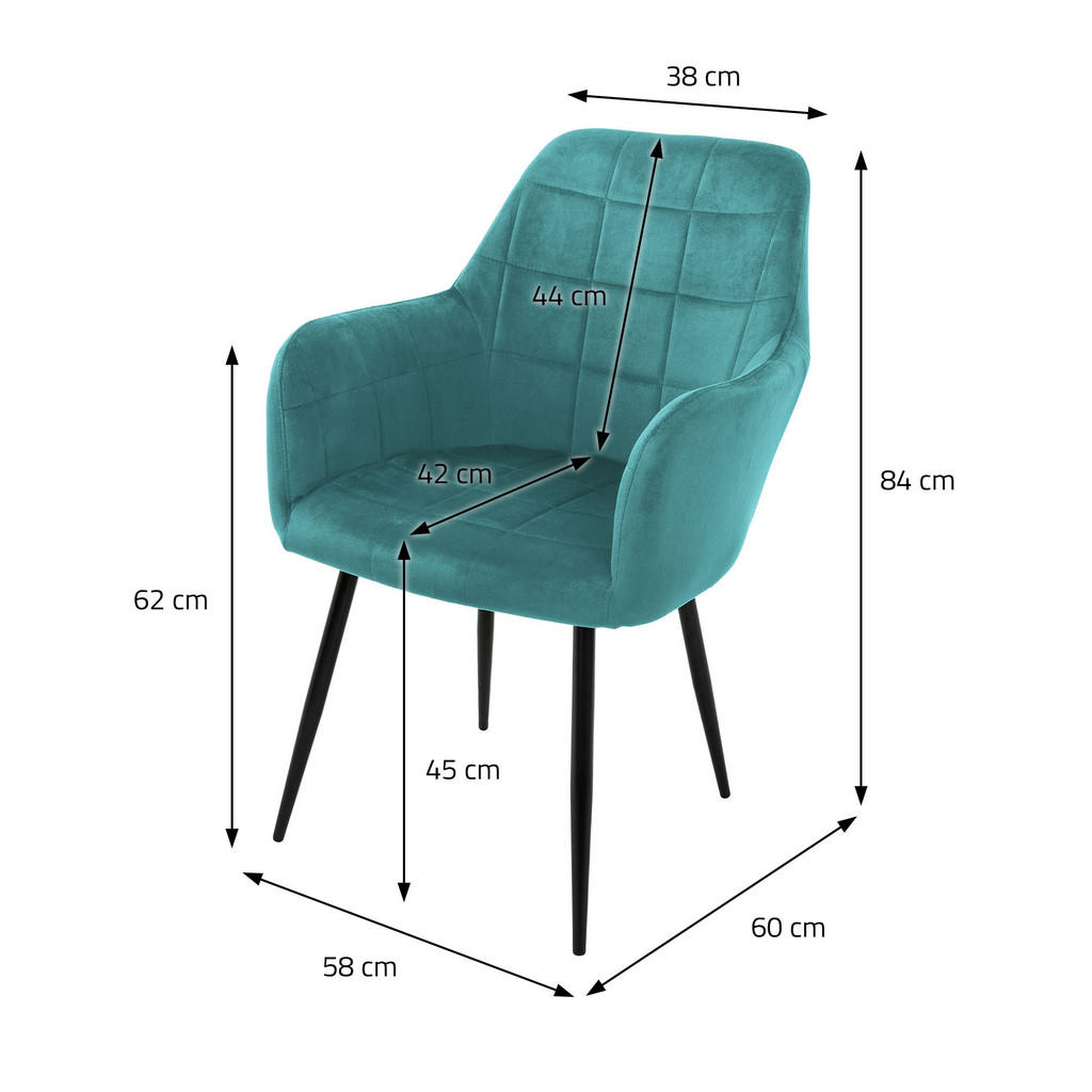 Thumbnail - Ml-Design Esszimmerstuhl, Hellblau, Metall, 60x84x58 cm, Esszimmer, Stühle, Esszimmerstühle, Armlehnenstühle