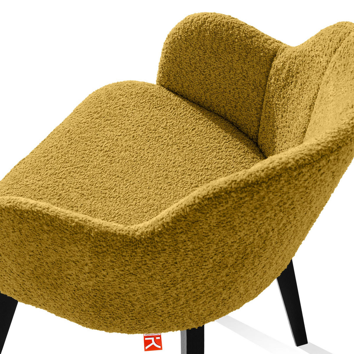 POLSTERSTUHL LONIS Esszimmerstühle 2er Set - Schwarz/Honig, Holz/Textil (55/82/54cm) - KONSIMO®