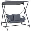 HOLLYWOODSCHAUKEL Grau Fiastra - Grau, Metall (170/202/140cm) - Beliani