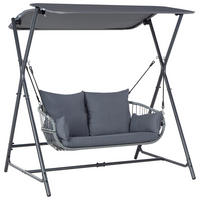 HOLLYWOODSCHAUKEL Grau Fiastra - Grau, Metall (170/202/140cm) - Beliani