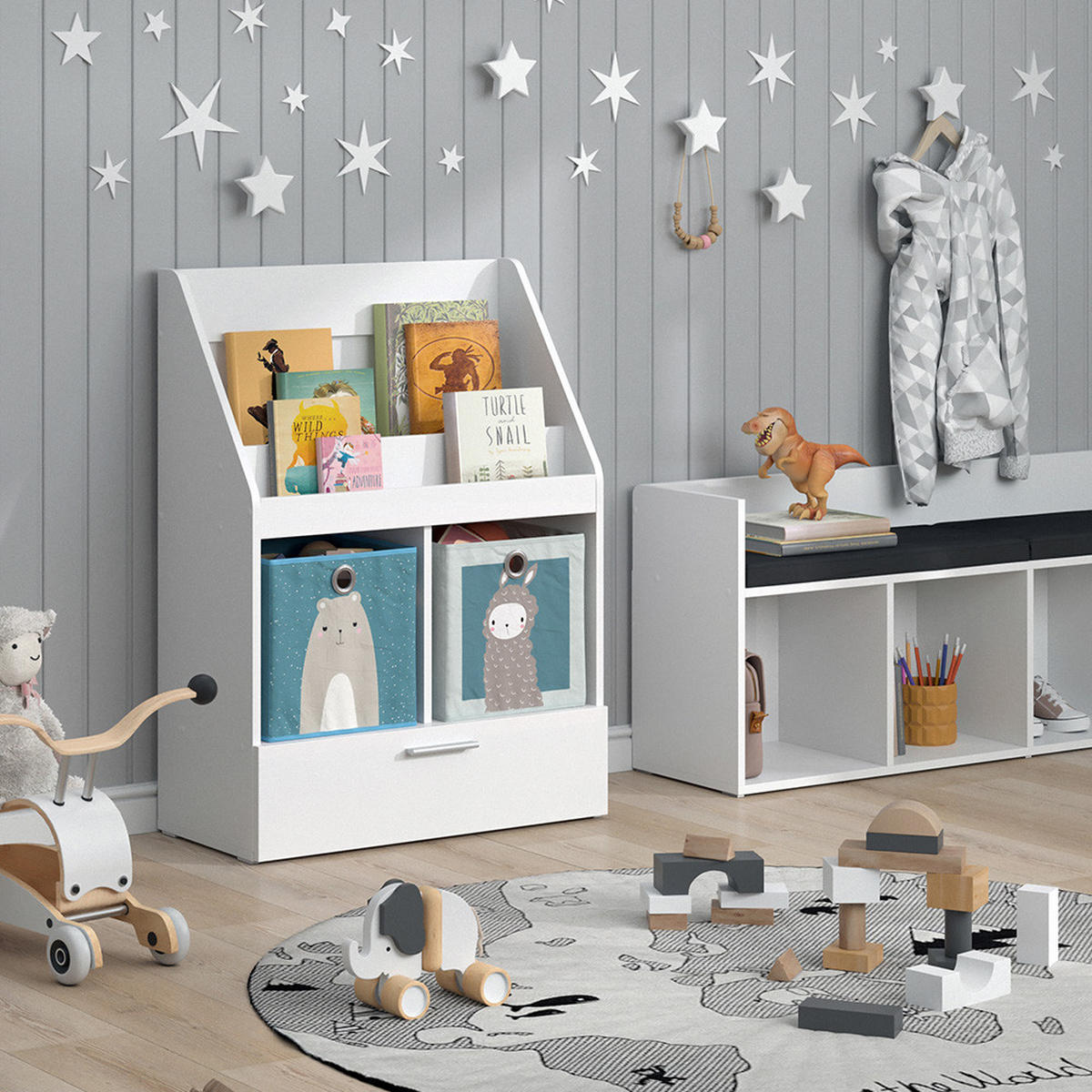 DĚTSKÁ POLIČKA Luigi Bílá - bílá, kompozitní dřevo (72/96.2/31.2cm) - Vicco