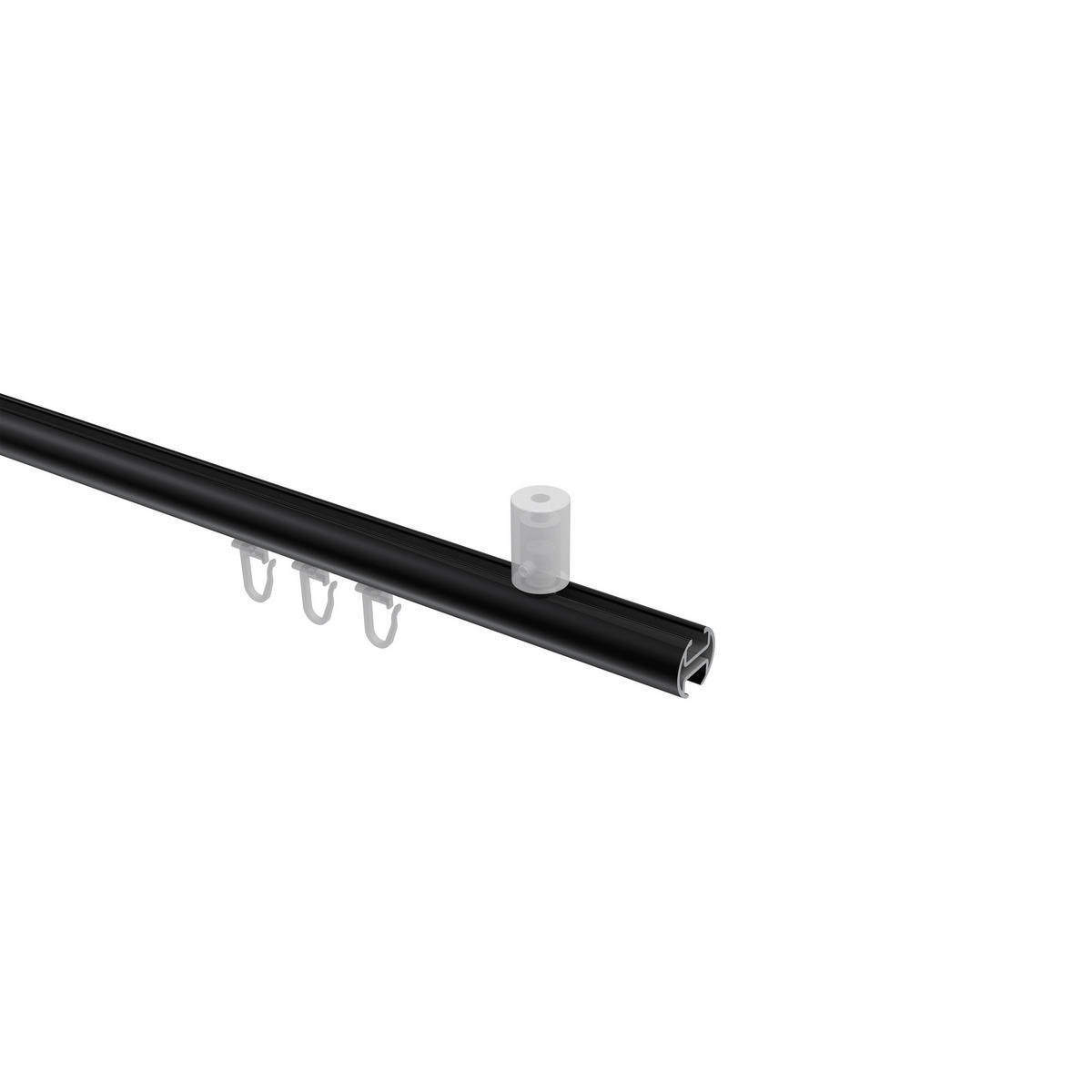 INNENLAUF-GARDINENSTANGEN-SET Sonius Mavell 140 cm, 1-läufig, 20 mm Ø Schwarz - Chromfarben/Schwarz, Metall (140cm) - INTERDECO