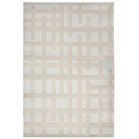HOCHFLORTEPPICH FORSS, Labyrinth-Relief, Creme, 133 x 190 cm - Beige, Textil (133/190cm) - KADIMA DESIGN