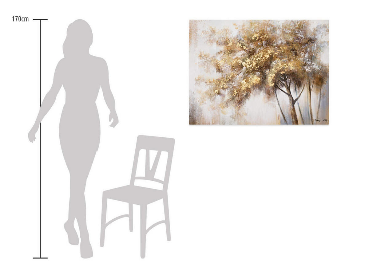 ÖLGEMÄLDE 100/75 cm - Beige/Braun, Holz/Textil (1.62/75cm) - KUNSTLOFT