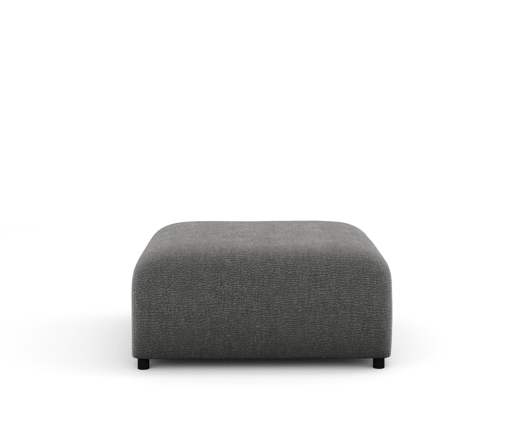POUF S Zanzibar Grau Chenille - Schwarz/Grau, Holz/Holzwerkstoff (88/37/88cm) - Maison de Reve