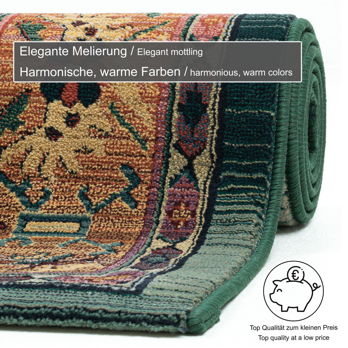 WEBTEPPICH Gabiro 13 60x90 cm - Grün, Textil (60/90cm) - THEKO