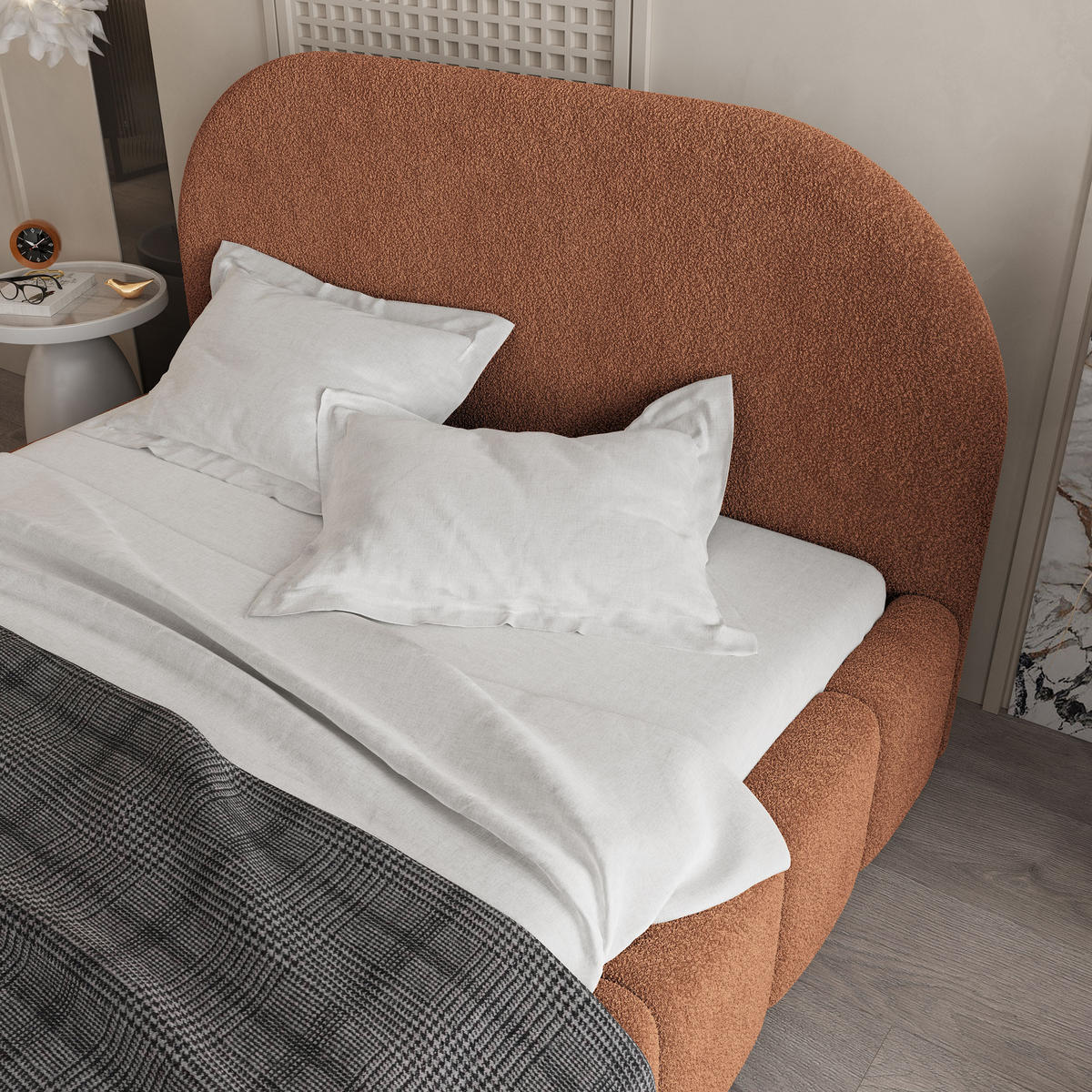 POLSTERBETT FLUSSO 180x200 cm mit Bettkästen - Kupferfarben - Kupferfarben, Holz (180/200cm) - MASSENO