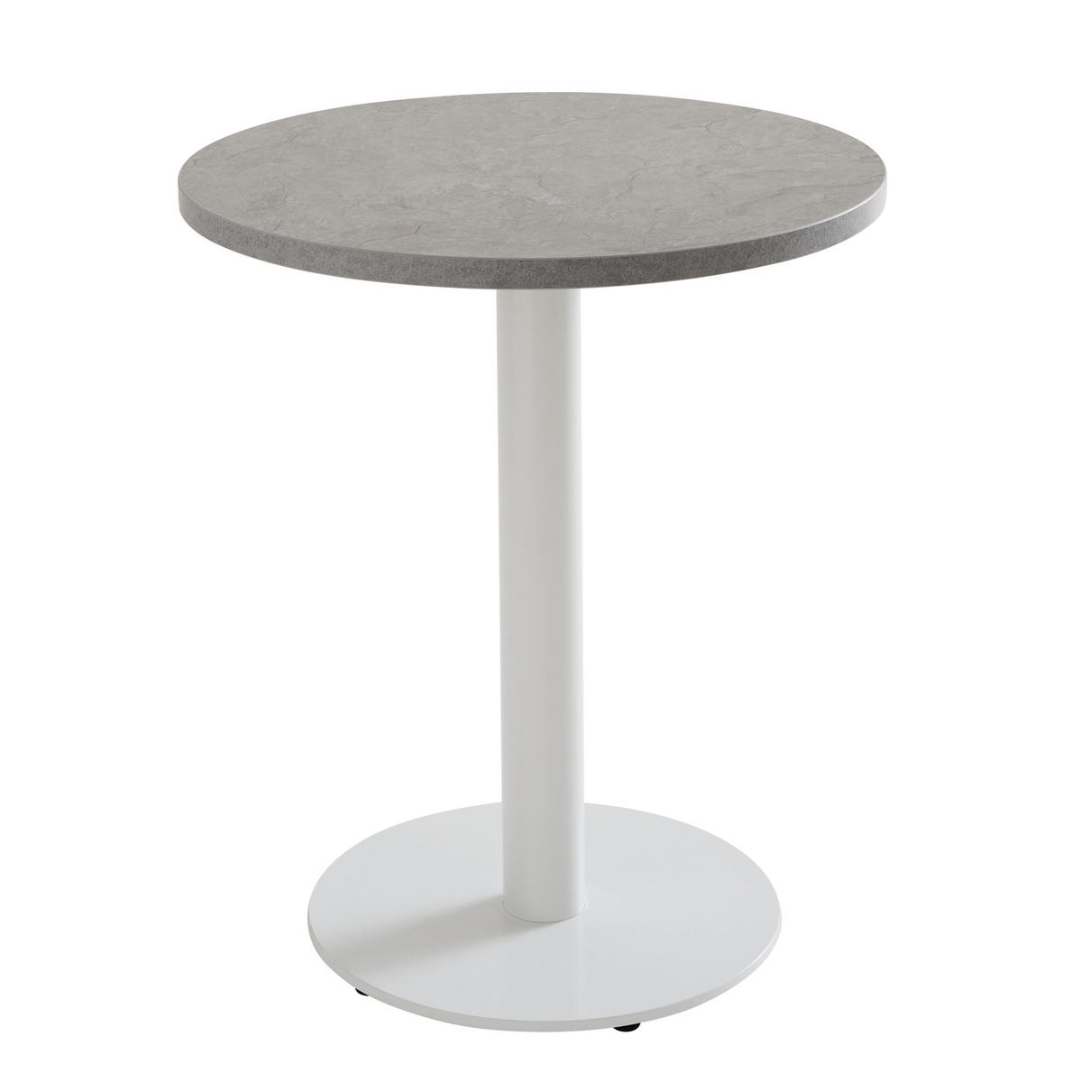 TISCHPLATTE runder 60 cm, Grau - Hellgrau/Grau, Kunststoff (60/2.5/60cm) - Oviala