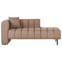 CHAISELONGUE-LINKSSEITIGE Stoff Hellbraun Lannils - Hellbraun/Schwarz, Textil (173/73/79cm) - Beliani