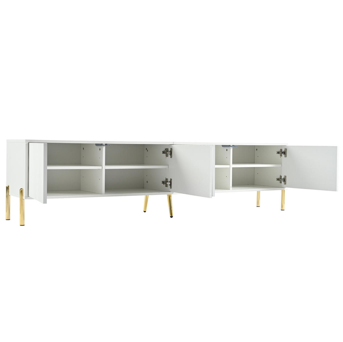 TV-SCHRANK mit 4 Türen 190 x 38 x 48 cm Weiß - Weiß, Holzwerkstoff (38/48/190cm) - Beauniv