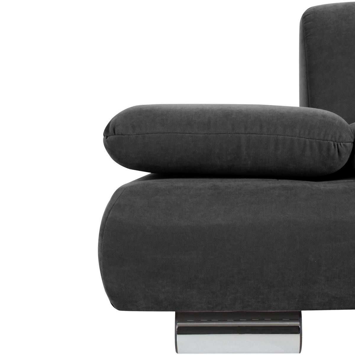 SOFA 2-Sitzer Kaye Bezug Veloursstoff Metallfuß verchromt / anthrazit - Anthrazit, Kunststoff (190/76/90cm) - 58aufmkessel