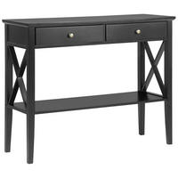 KONSOLENTISCH schwarz 2 Schubladen Avenue - Schwarz, Holzwerkstoff (35/100/80cm) - Beliani