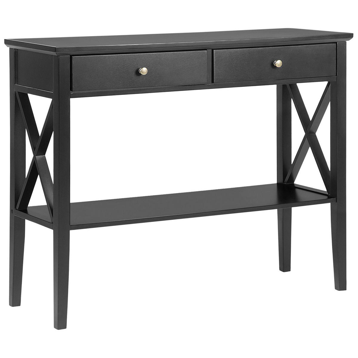 KONSOLENTISCH schwarz 2 Schubladen Avenue - Schwarz, Holzwerkstoff (35/100/80cm) - Beliani